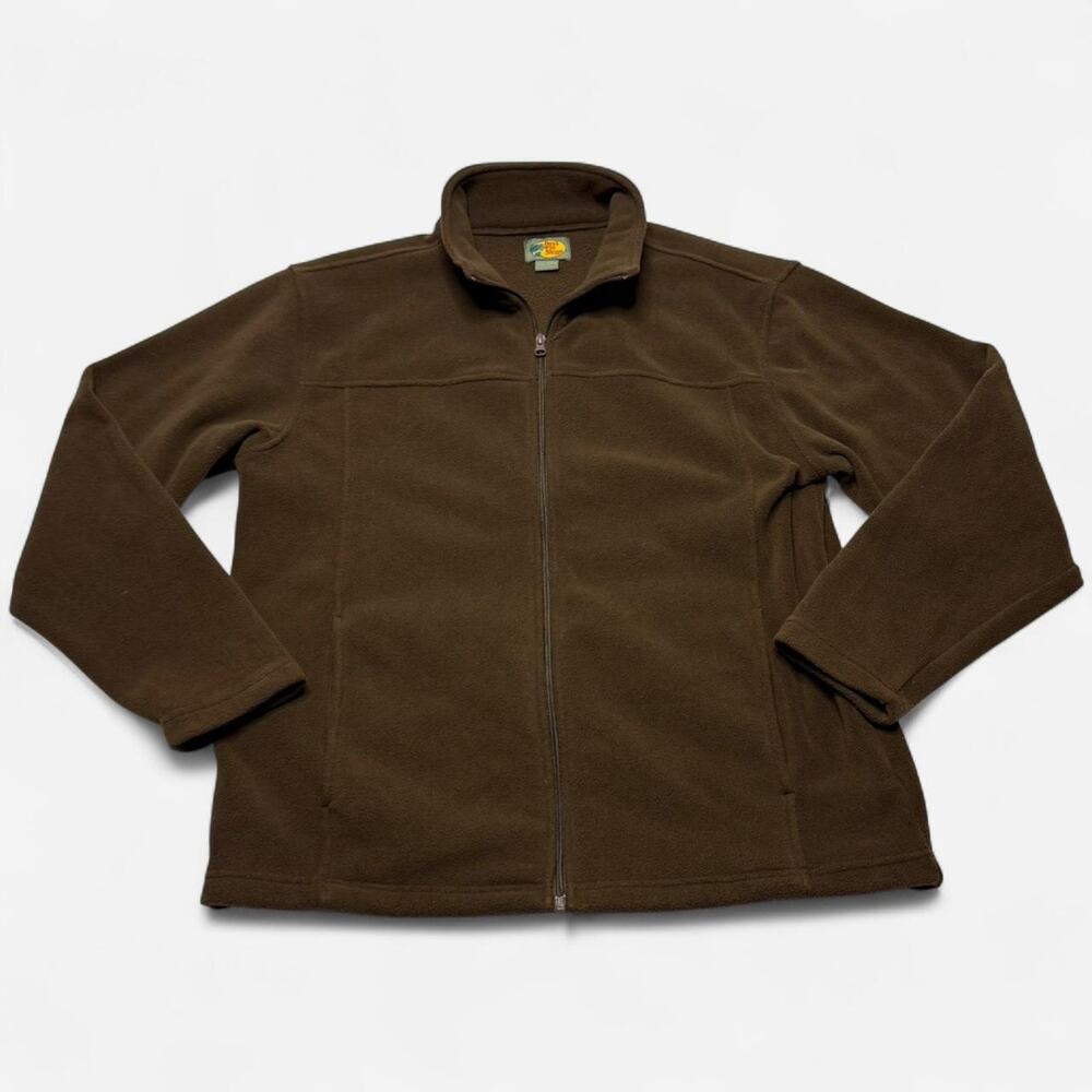 Bass Pro Shops Brown Full Zip Fleece Jacket Large Outdoor